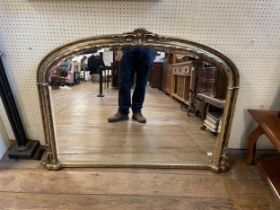 A gilt framed overmantel mirror, 90 x 123 cm