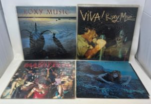 Roxy Music vinyl LPs, Roxy Music, Viva Roxy Music, Flesh + Blood, Manifesto, Siren, Country Life (6)