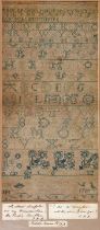 Robert Burns interest: A sampler, incorporating letters of the alphabet and flowers, birds, initials