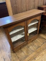 A mahogany glazed bookcase, 87 cm wide, and another (2)