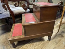 A mahogany step commode