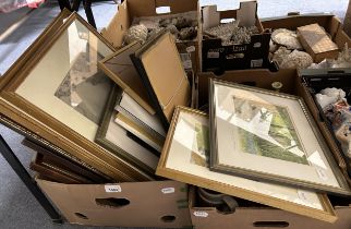 Assorted pictures prints and ceramics (2 boxes)