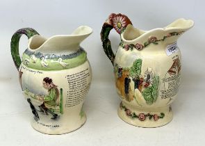 A Crown Devon musical jug, 20 cm, and another (2)