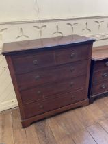 A mahogany chest, having two short and three long drawers, 117 cm wide