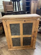 A pine pantry cupboard, 88 cm wide, and a mahogany chest, having two short and two long drawers, 106