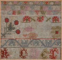 Robert Burns interest: A sampler, incorporating letters of the alphabet, flowers and coronets, 19