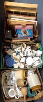 Assorted ceramics, prints and other items (3 boxes)