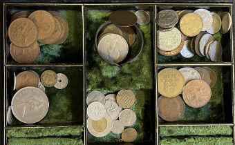 Assorted world coins (2 boxes)