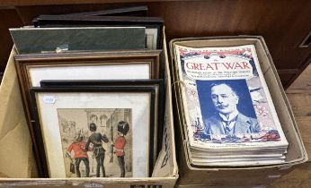 Assorted military prints, and various copies of The Great War magazine (4 boxes)