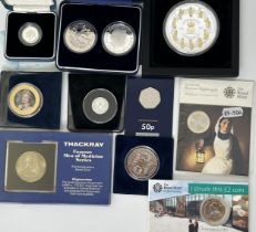 A 1/8th sovereign, 2022, other assorted commemorative coins and medallions