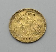 A Victorian gold half sovereign, 1899
