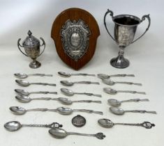 A group of items, formerly belonging to L/Sgt G S Cooper, comprising a silver Southampton & District