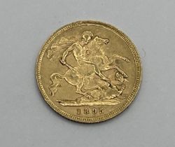 A Victorian gold half sovereign, 1895