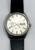 A gentlemen's stainless steel Tissot Automatic Seastar wristwatch Later leather strap