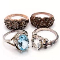 A silver and white stone dress ring, and assorted other dress rings