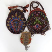 An Art Deco beadwork bag, and two others (3)