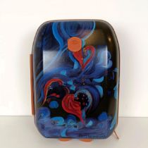 A Brics suitcase, with an abstract pattern Slightly scuffed on base and on corners