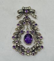 A 9ct gold, amethyst and peridot pendant Condition good, a 20th/21st century copy