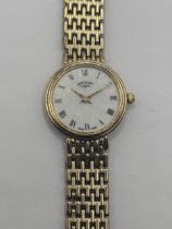 A ladies 9ct gold Rotary wristwatch 19.5 g all in strap is stamped: 375