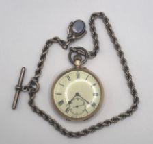 A 9ct gold Albert, with a seal, 28.1 g all in, and an 18ct gold open face pocket watch (2) dust