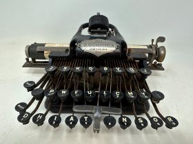 A late 19th/early 20th Blickensderfer No 5 typewriter, in a wooden case