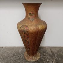 A large Kashmiri vase, decorated flowers, 100 cm high