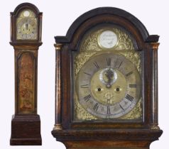 A longcase clock, by Abraham Hamor, 1786, the brass dial with a silvered chapter ring, with a