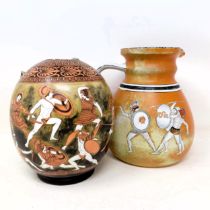 A Samuel Alcock Roman style vase, 16 cm high, and another (2)