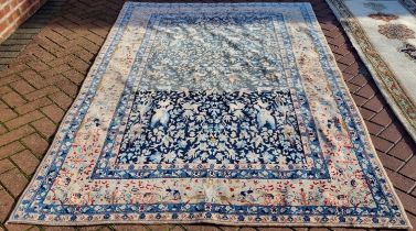A Persian hand-made Nain rug, 257 x 163 cm