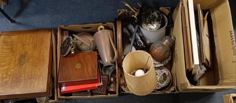 Assorted items, including copper (4 boxes)