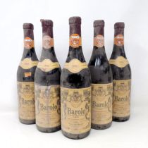 Five bottles of Barolo 1986 (5)
