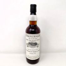 A bottle of Springbank 16 year old single malt Scotch whisky, specially bottled 1993, 51% vol. no