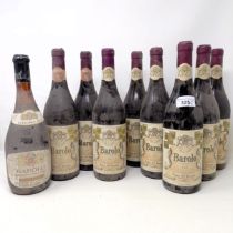 Five bottles of Barolo 1992, a bottle of Barolo 1991, a bottle of Barolo 1990, a bottle of Barolo