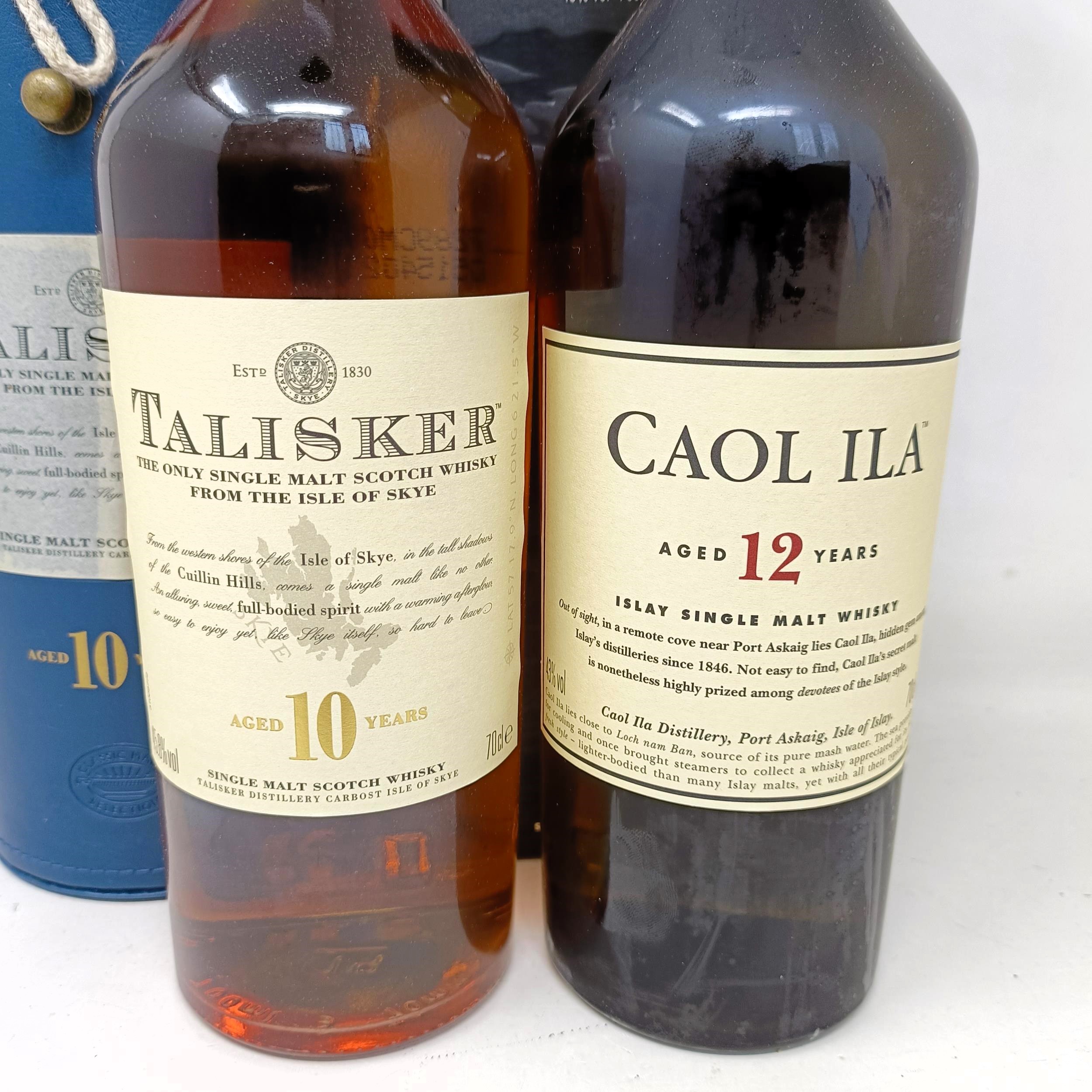 A bottle of Caol Ila 12 year old single malt Scotch whisky, and a bottle of Talisker 10 year - Image 2 of 4