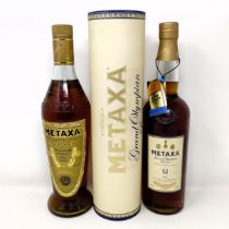 A bottle of Metaxa 12 star, and a bottle of Metaxa 7 star (2)