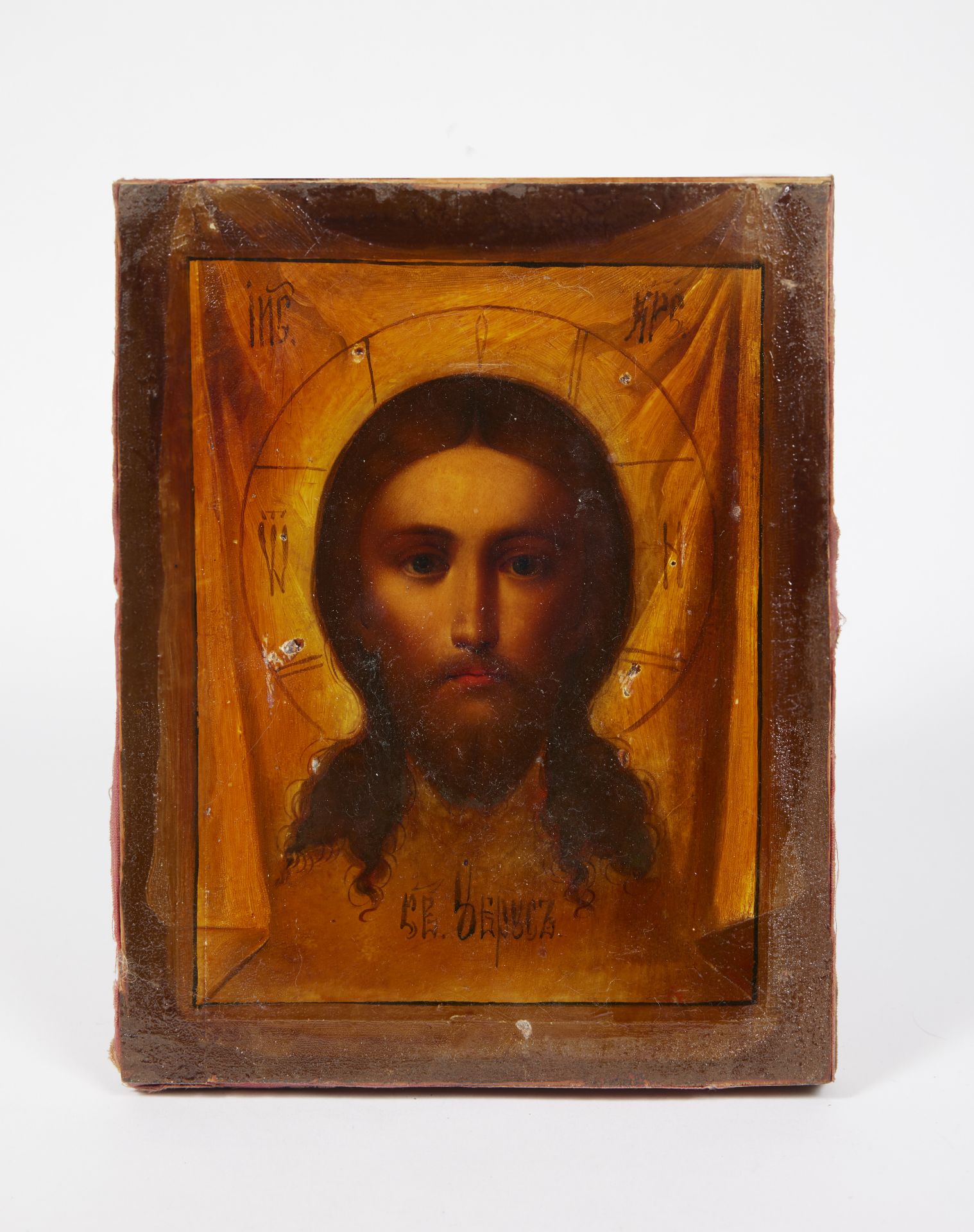 Icône « Christ Pantocrator » par FABERGE Russie, Moscou, 1896. Tempera sur bois. Oklad en argent - Bild 3 aus 4