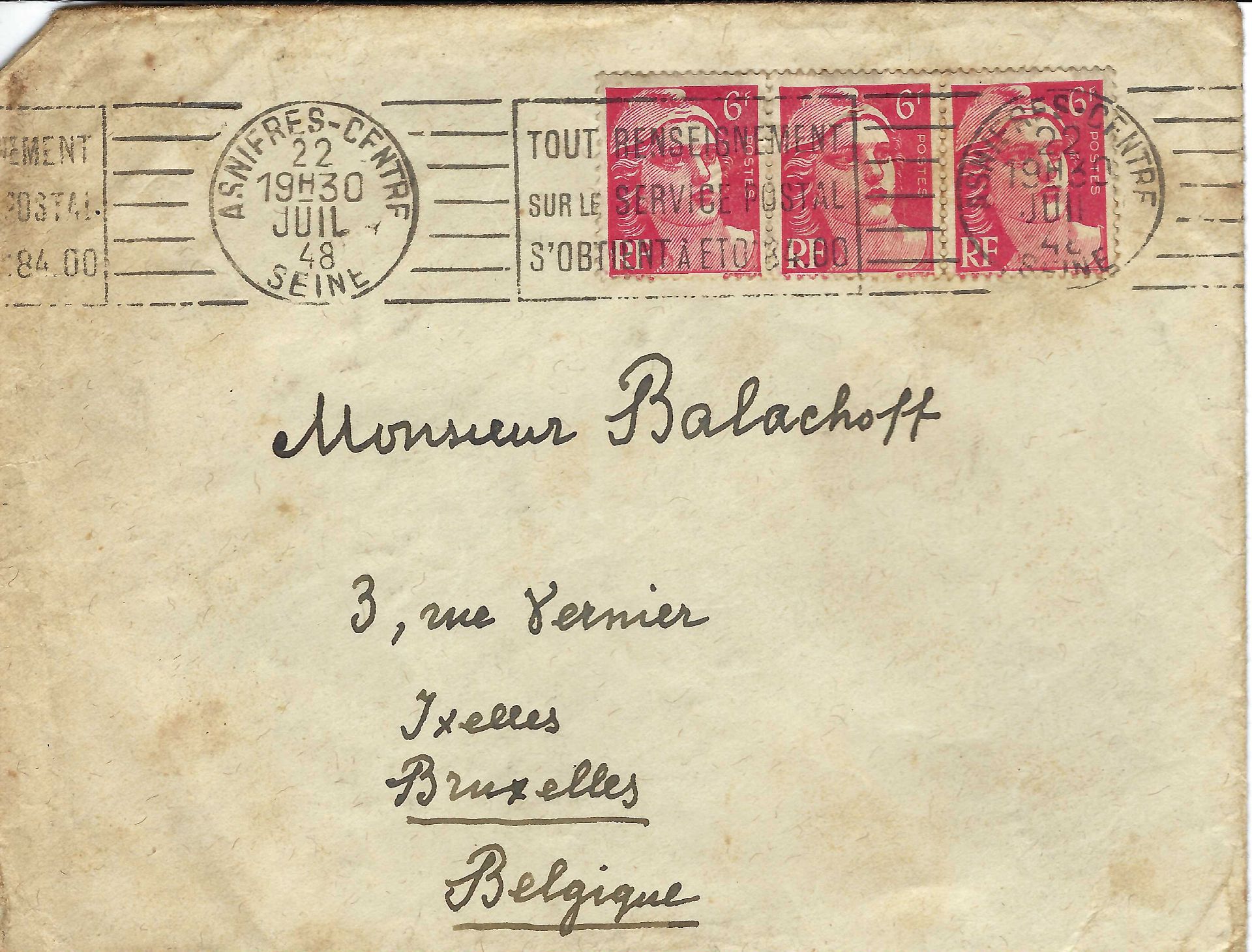 ARCHIVES d’Andreï BALASHOV (1889-1969) • Correspondances avec A.Efremov (1878-1964) en France, V.