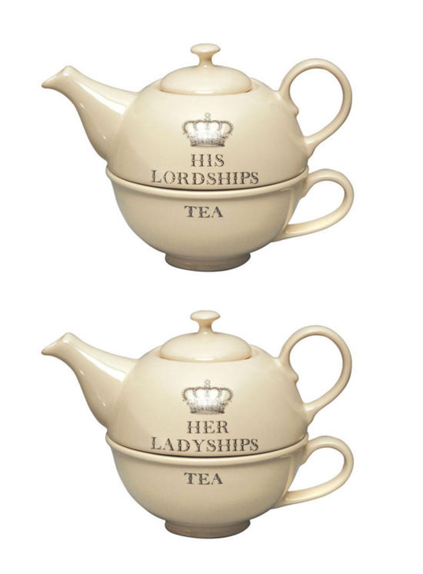RRP-£27 Royal Cream Majestic His Lordship Tea for One Teapot Mug Set