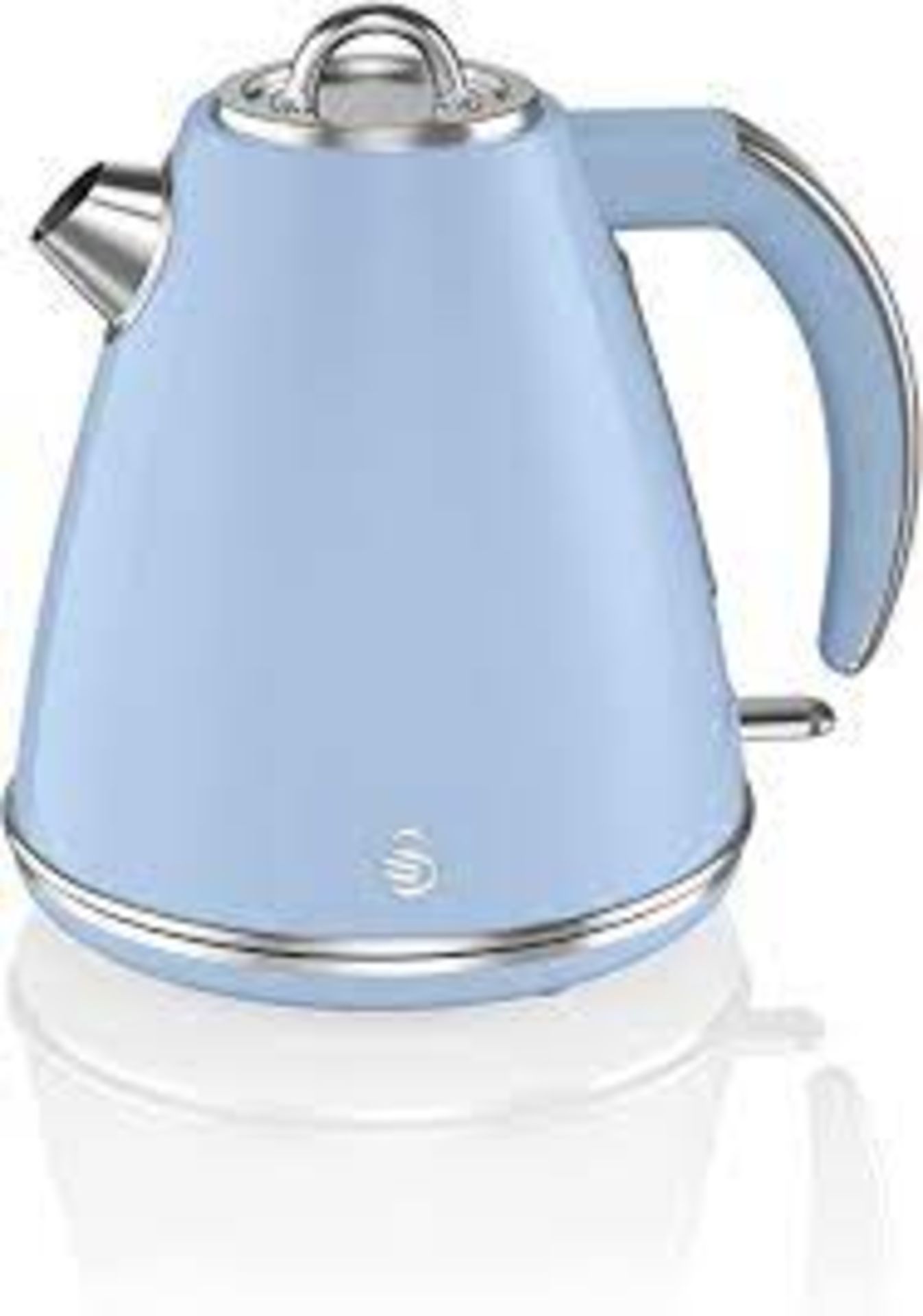 Swan Retro 1.5 Litre Jug Kettle, Blue, with 360 Degree Rotational Base, 3KW Fast Boil, Easy Pour, SK
