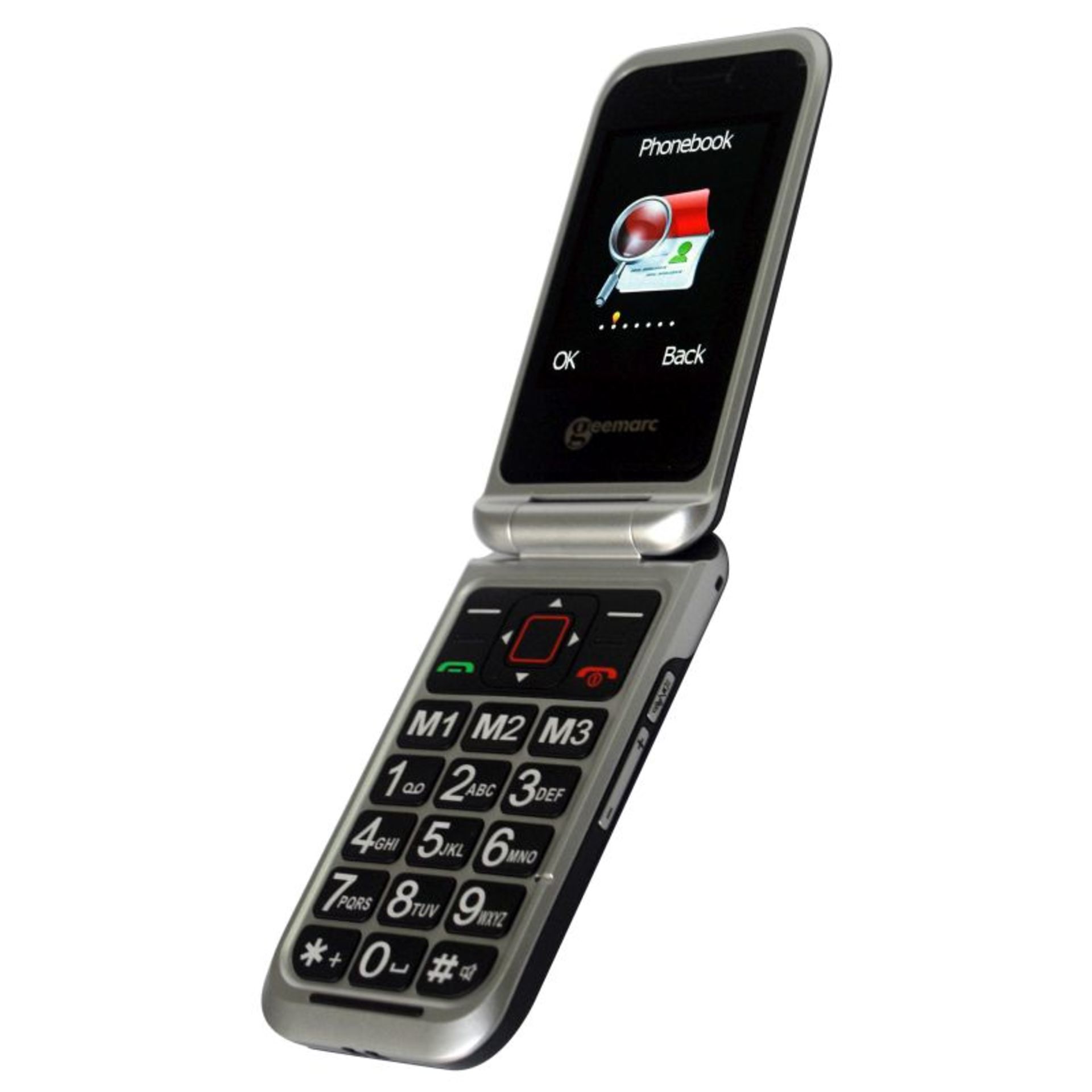 RRP-£80 Geemarc CL8510- Amplified Big Button Clamshell SIM-Free Mobile Phone with Dual LCD Display,