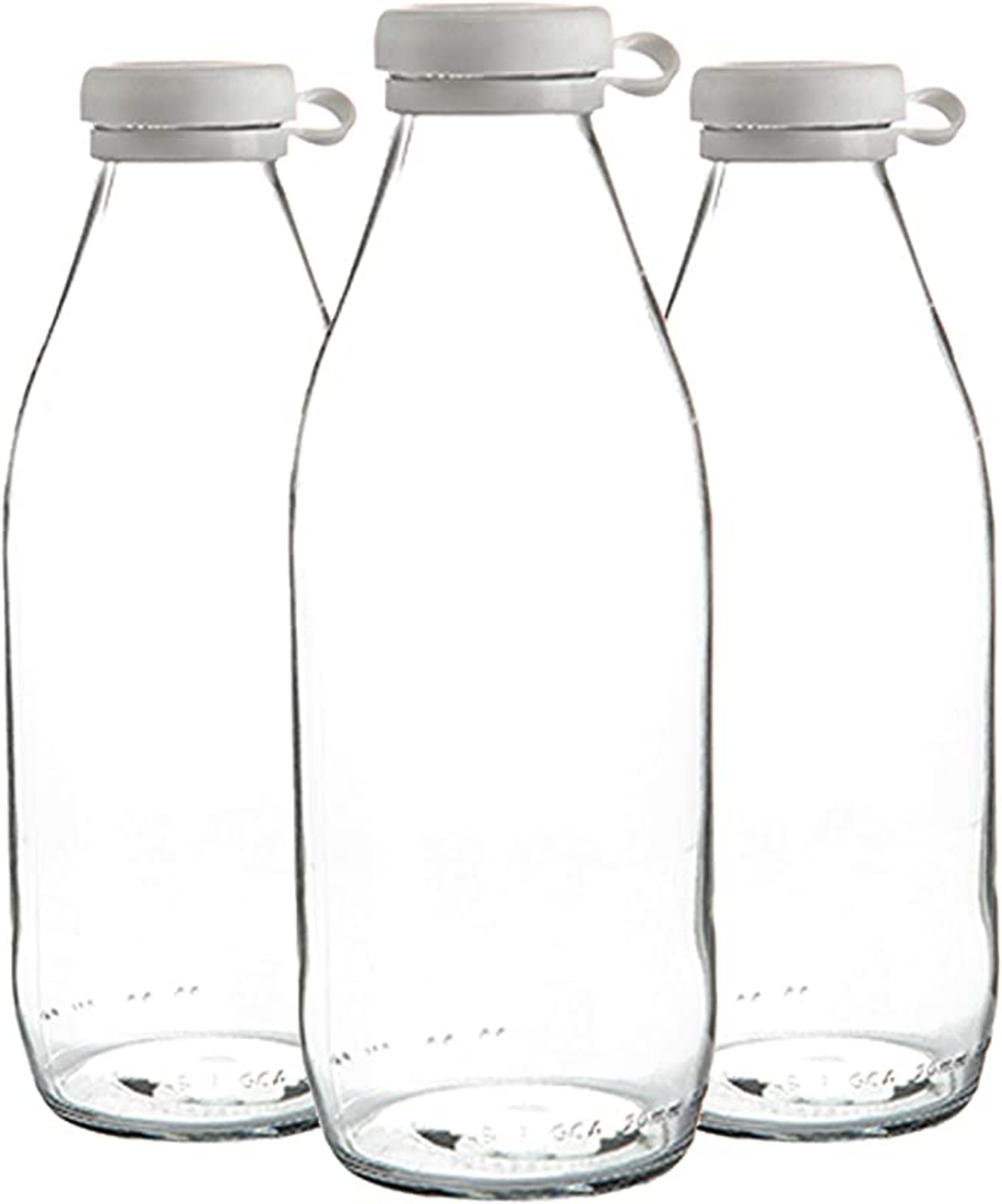 Argon Tableware Tallo Glass Bottles - Large Fridge Storage Serving Carafe Decanter for Water, Juice