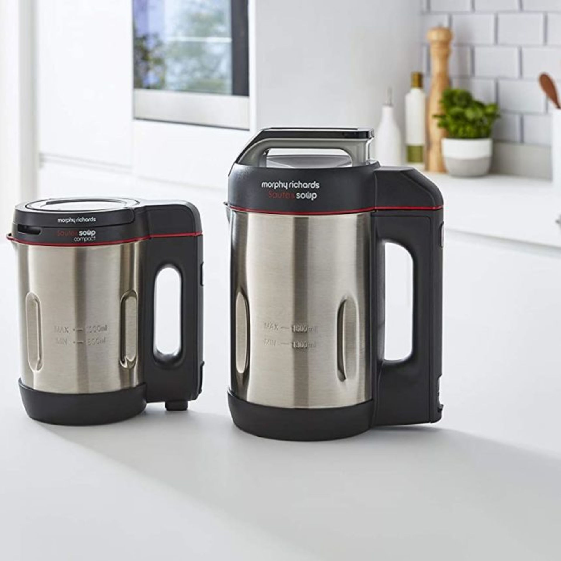 RRP-£78 Morphy Richards Saute and Soup Maker 501014 Brushed Stainless Steel Soup Maker