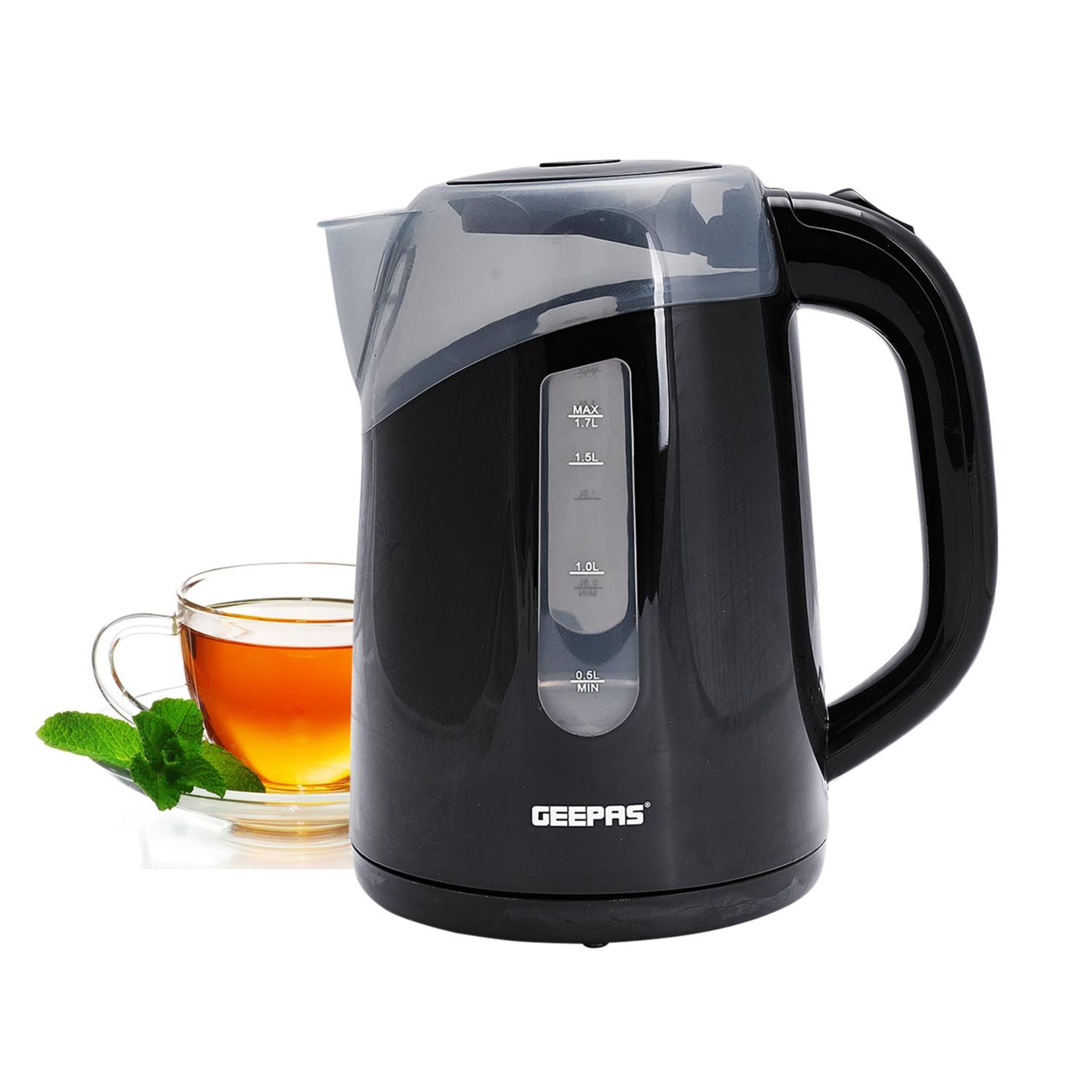 RRP-£11 Geepas Electric Kettle, 2200W | Boil Dry Protection & Auto Shut Off | 1.7L Cordless Fast Boi