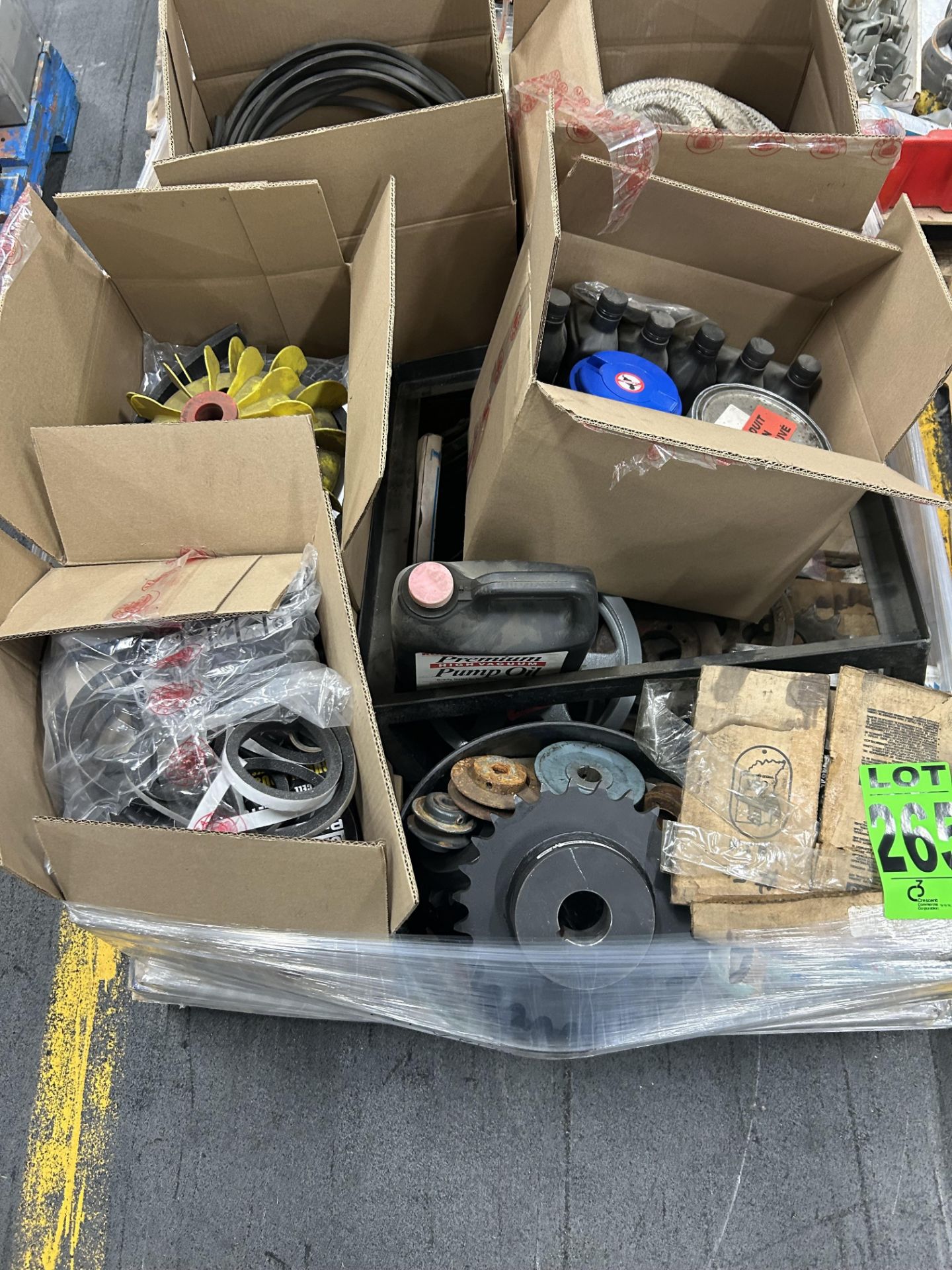 Lot of (3) Pallets of misc. Component, Parts, Oil, Gears, Coils. - Image 2 of 5