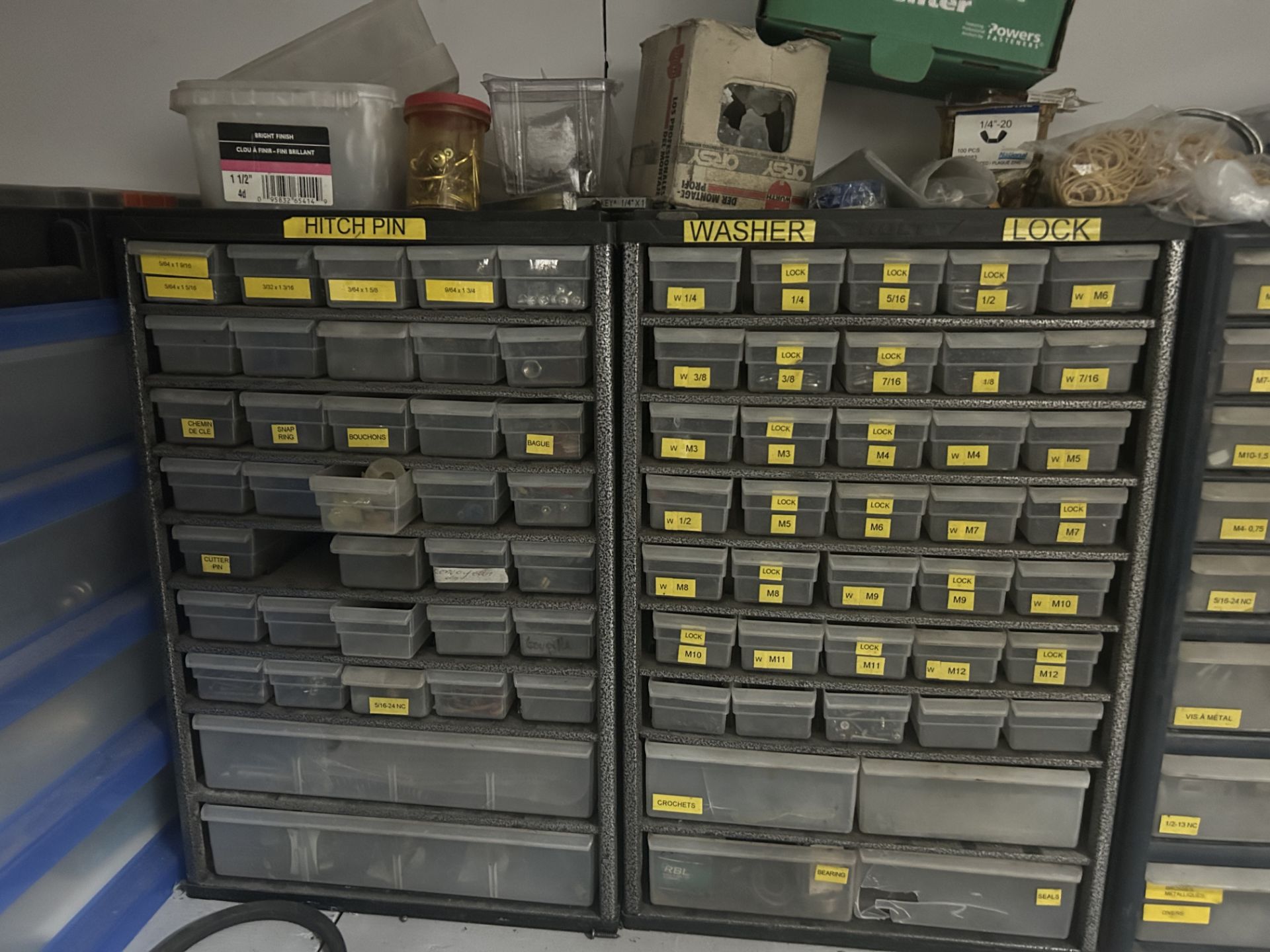 Lot of (3) 39Drawer Parts and contents incl. screws, bolts