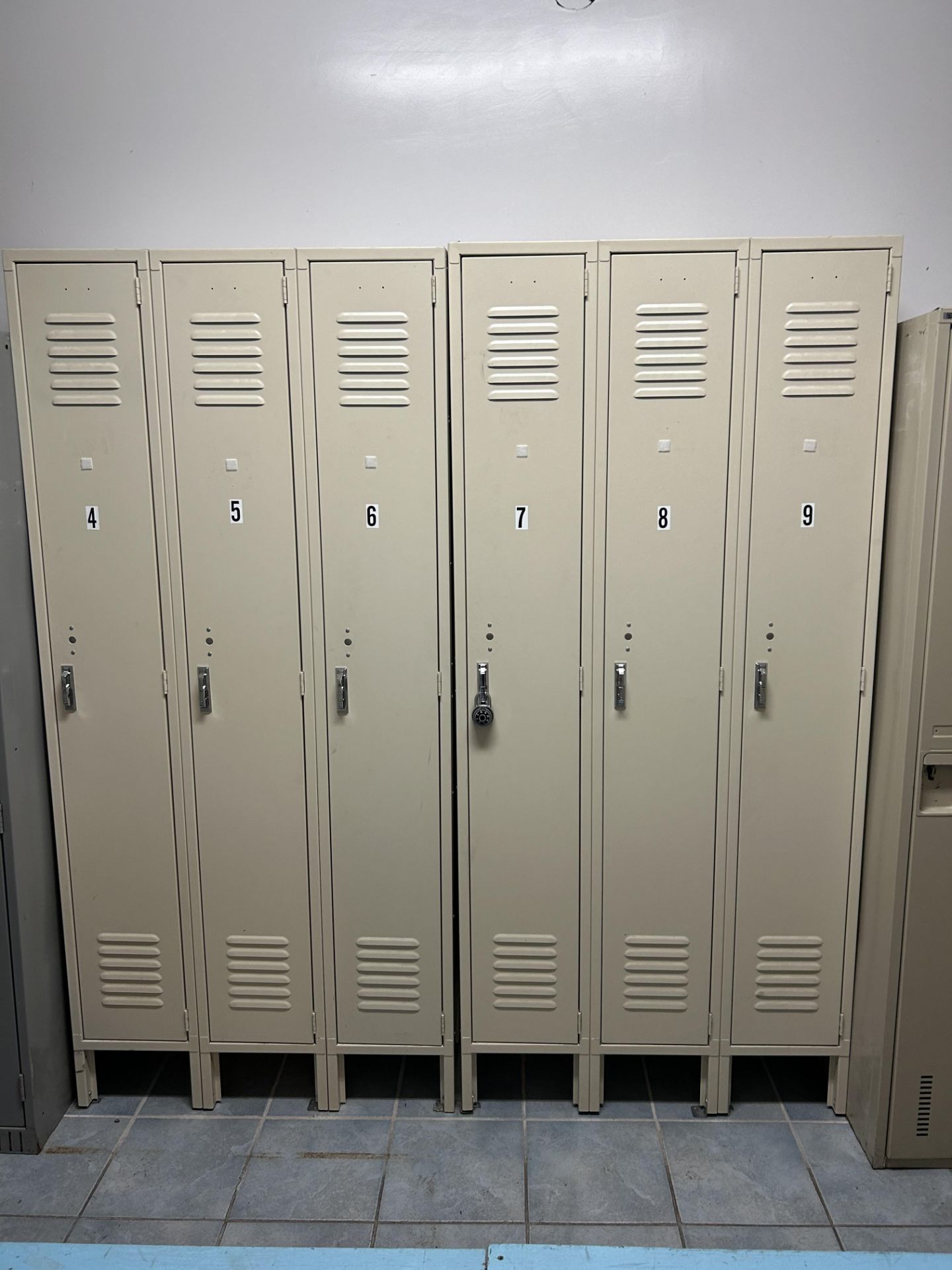 Lot of (3) Sections of 3-Door Vertical Lockers, 9 Doors Total - Image 2 of 2