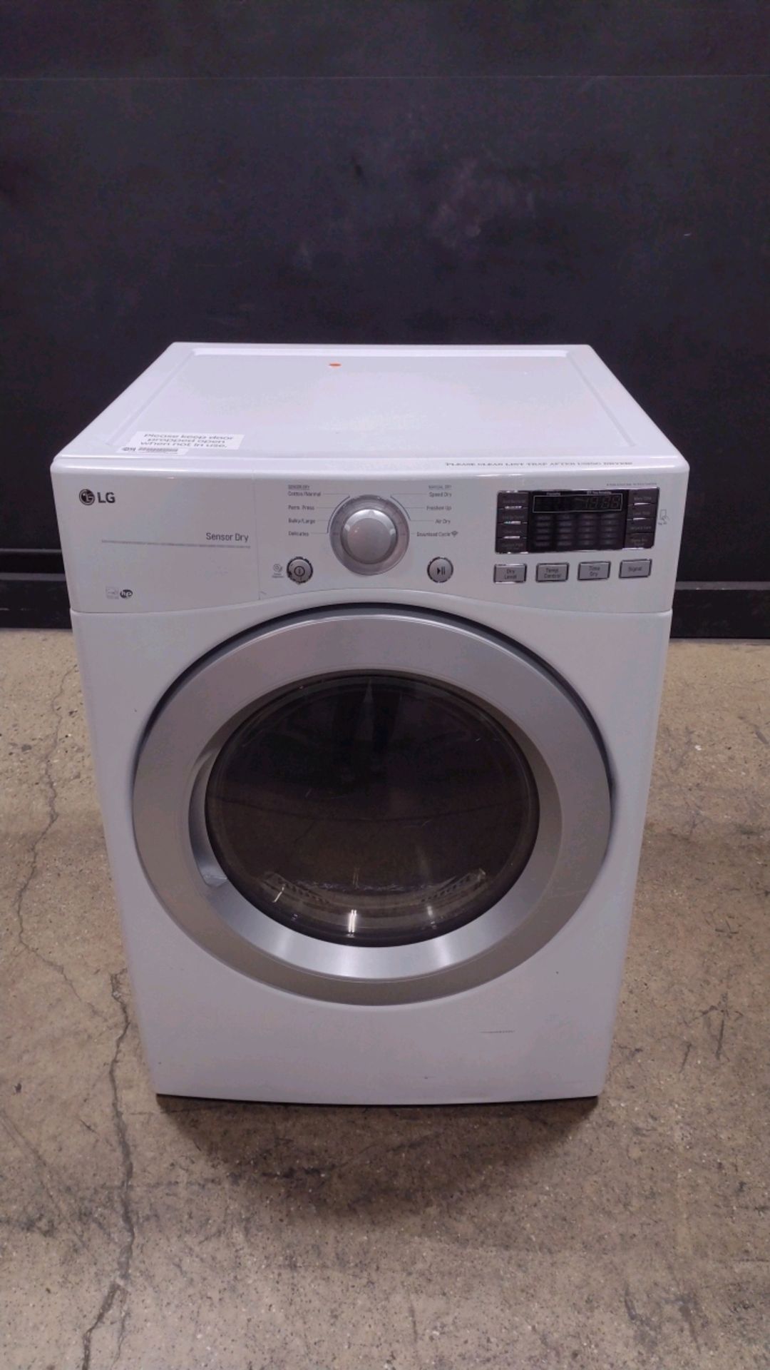 LG DLE3170W DRYER MACHINE (LOCATED AT 3325 MOUNT PROSPECT ROAD, FRANKLIN PARK, IL, 60131)