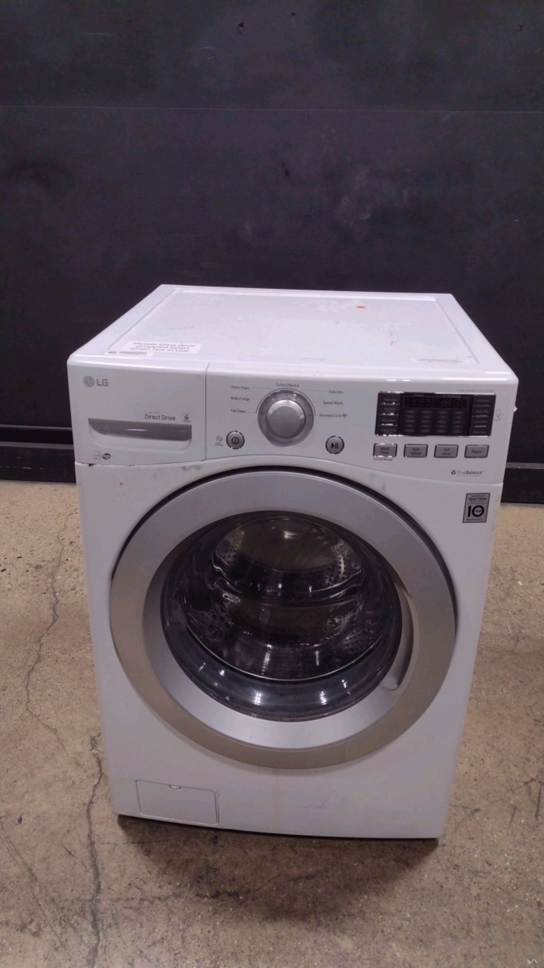 LG WM3170CW WASHER MACHINE (LOCATED AT 3325 MOUNT PROSPECT ROAD, FRANKLIN PARK, IL, 60131)