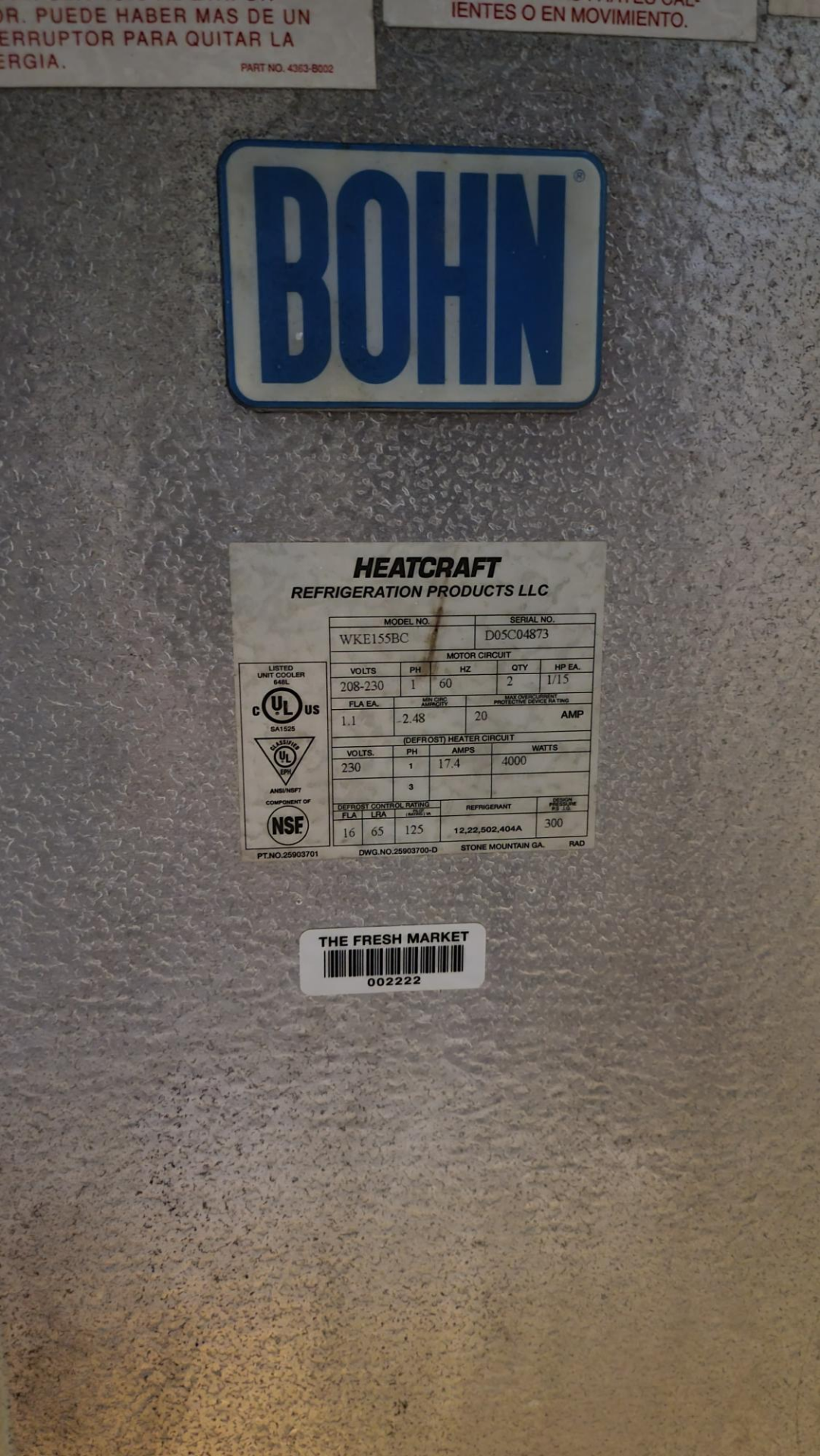 Walk-in Cooler Dimensions 20 W' x 40' L x 8' H Comes with RubbAir Double Swing door Door opening 6'W - Image 3 of 5