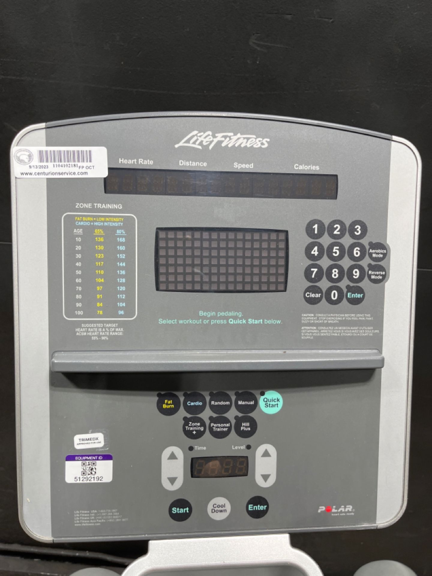 LIFE FITNESS 95XI ELLIPTICAL (LOCATED AT 3325 MOUNT PROSPECT ROAD, FRANKLIN PARK, IL, 60131) - Image 3 of 3